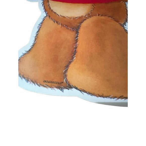 Vtg 90s Valentines Day Die Cut Poster Sign Bear Be Mine Heart Amscan Brand 15” - Picture 5 of 5